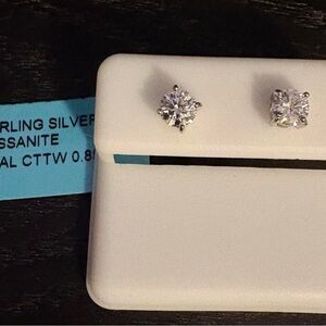 Elegant Silver Moissanite Earrings